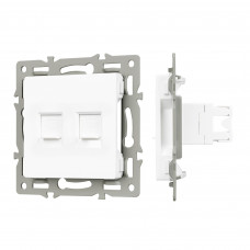 Механизм компьютерной розетки двойной SCT-MPC2-PL-WH Arlight 045336