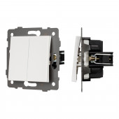 Механизм выключателя двухклавишный проходной SWT-MKP2-PL-WH-V (250V, 10A)