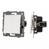 Механизм выключателя двухклавишный самовозвратный SWT-MKR2-PL-WH-V (250V, 10A) 