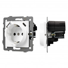 Механизм розетки с быстрой USB зарядкой SCT-MUAC-PL-WH-V (250V, 16A) Arlight 049822