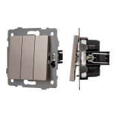 Механизм выключателя трехклавишный непроходной SWT-MK03-PL-GD-V (250V, 10A) 