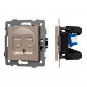 Механизм компьютерной розетки двойной SCT-MPC2-PL-GD-V (RJ-45, CAT6)