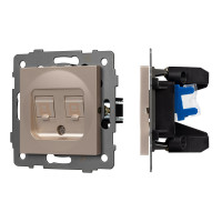 Механизм компьютерной розетки двойной SCT-MPC2-PL-GD-V (RJ-45, CAT6)
