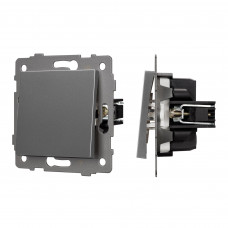 Механизм выключателя одноклавишный непроходной SWT-MK01-PL-GR-V (250V, 10A)  Arlight 049869
