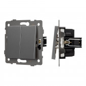 Механизм выключателя двухклавишный непроходной SWT-MK02-PL-GR-V (250V, 10A) 