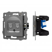 Механизм компьютерной розетки двойной SCT-MPC2-PL-GR-V (RJ-45, CAT6)