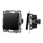 Механизм выключателя двухклавишный проходной SWT-MKP2-PL-BK-V (250V, 10A) 