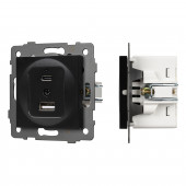 Механизм USB розетки SCT-MUAC-PL-BK-V (5V, 3A, QC4)