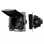Механизм розетки влагозащищённый SCT-MCP-PL-BK-V (250V, 16A)