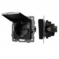 Механизм розетки влагозащищённый SCT-MCP-PL-BK-V (250V, 16A) Arlight 049835