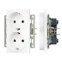 Механизм электрической розетки SCT-MEUD-PL-WH (250V, 16A) 
