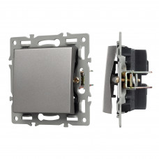 Механизм выключателя одноклавишный проходной SWT-MKP1-PL-GR (250V, 16A)  Arlight 043716
