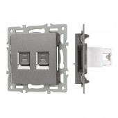 Механизм компьютерной розетки двойной SCT-MPC2-PL-GR (RJ-45, CAT6)