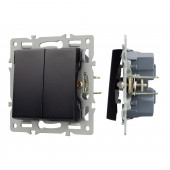 Механизм выключателя двухклавишный проходной SWT-MKP2-PL-BK (250V, 16A) 