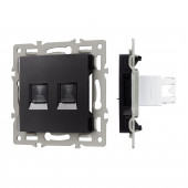 Механизм компьютерной розетки двойной SCT-MPC2-PL-BK (RJ-45, CAT6)