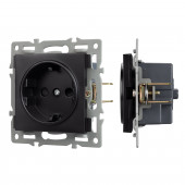 Механизм электрической розетки SCT-MEU1-PL-BK (250V, 16A)