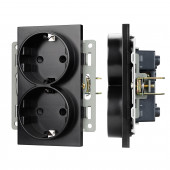 Механизм электрической розетки SCT-MEUD-PL-BK (250V, 16A)