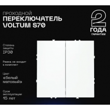 Выключатель проходной двухклавишный без рамки S70 Voltum VLS020302