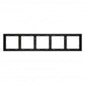 Рамка пластиковая VOLTUM S70 на 5 постов, (черный матовый) 
