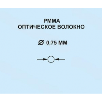 FPV-075 Моножильное оптическое волокно без оплетки, активный диаметр 0,75 мм. Точка Зрения 000051