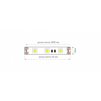 Лента светодиодная эконом 5050, 60 LED/м, 14,4 Вт/м, 12В , IP20, Цвет: Теплый белый ECO-SWG560 SWG 001780