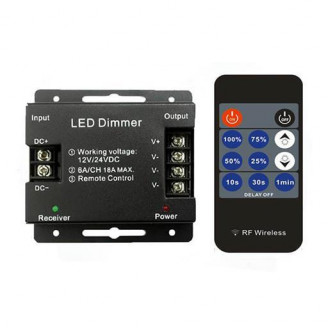 Диммер с радио пультом 12V/216W, 24V/432W, 6А*3ch, черный Led-Crystal LC42