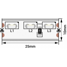 Лента светодиодная стандарт 315, 120 LED/м, 9,6 Вт/м, 12В , IP67, Цвет: Холодный белый SWG315120 SWG 003307