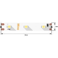 Лента светодиодная стандарт 3528, 60 LED/м, 4,8 Вт/м, 12В , IP20, Цвет: Теплый белый SWG360