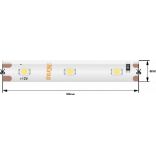 Лента светодиодная стандарт 3528, 60 LED/м, 4,8 Вт/м, 12В , IP65, Цвет: Теплый белый SWG360 SWG 000048