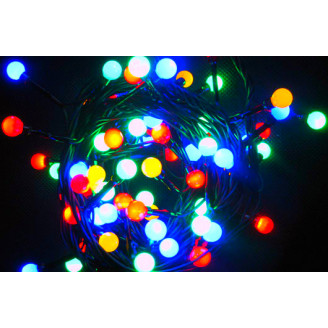 Электрогирлянда 80 разноцветных светодиодов Цветные Шарики , контроллер Jazzway LDBL080M-10-C