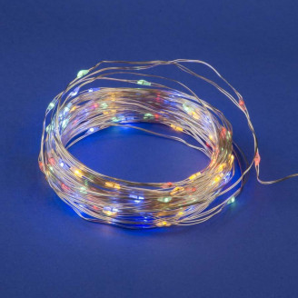 Светодиодная гирлянда Uniel Роса разноцветный ULD-S1000-100/SCB/3AA Multi IP20 Dew UL-00005483 UNIEL ULD-S1000-100/SCB/3AA Multi IP20 Dew