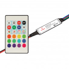 Контроллер SMART-MINI-RGB-SET (12-24V, 3x1.5A, ПДУ 24кн, IR) (ARL, IP20 Пластик, 5 лет) Arlight 031594