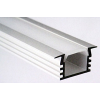 Встраиваемый алюминиевый профиль, Серебристый анодированный 2000х22х12мм для однорядной ленты
