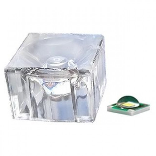 Cree cube. Линза 30 градусов для светодиодов. светодиод в корпусе с линзой. линзы для светодиодов cree. куб с линзой шестерней.
