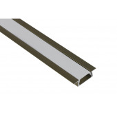 Встраиваемый алюминиевый профиль медный анодированный 2000х22х6мм, 2 заглушки, б/крепежа 