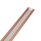 Встраиваемый алюминиевый профиль розовое золото анодированный 2000х22х6мм, 2 заглушки, б/крепежа 
