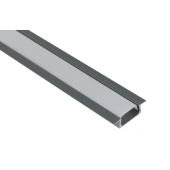 Встраиваемый алюминиевый профиль, 2000х22х6мм, 2 заглушки, б/крепежа