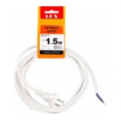 Сетевой шнур LUX V2 ПВС 2х0.75 1.5м с вилкой без з/к белый Сетевой шнур LUX V2 ПВС 2х0.75 1.5м с вилкой без з/к белый